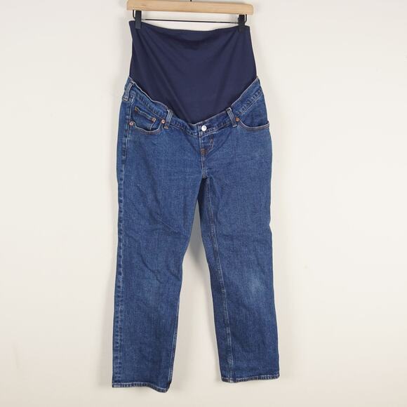 Abercrombie & Fitch Ankle Straight Blue Maternity Jeans Womens Sz 28 / 6 - Picture 1 of 13